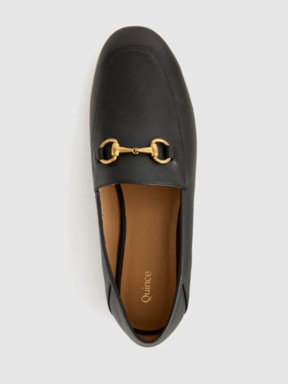 Quince Italian Leather Horsebit Loafers Black Gold Hardware Women’s Size 7 - Picture 4 of 14